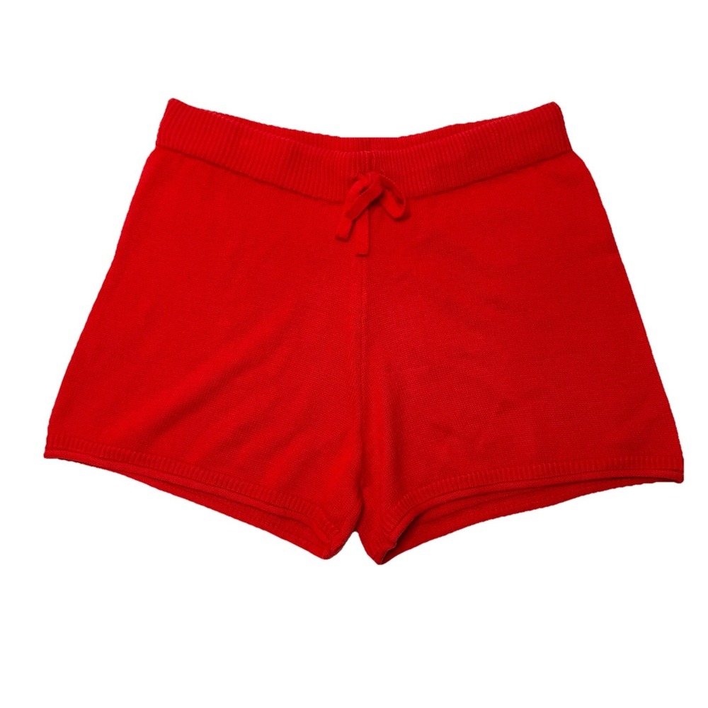 Life Is Good Red Shorts Sleepwear Lounge Knit Womens Drawstring XL 3" Inseam